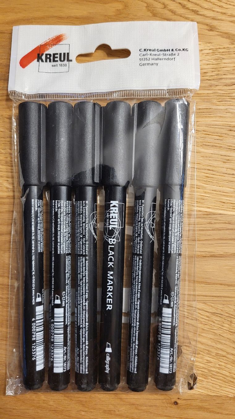Penna & Evidenziatori: Kreul Black Marker, 6 Stk., Neu – Nuovo (secondo la descrizione) da Strengelbach venduto da diawit