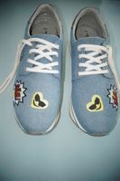 Damen-Turnschuhe Stoff, Jeans-blau, Gr. 40