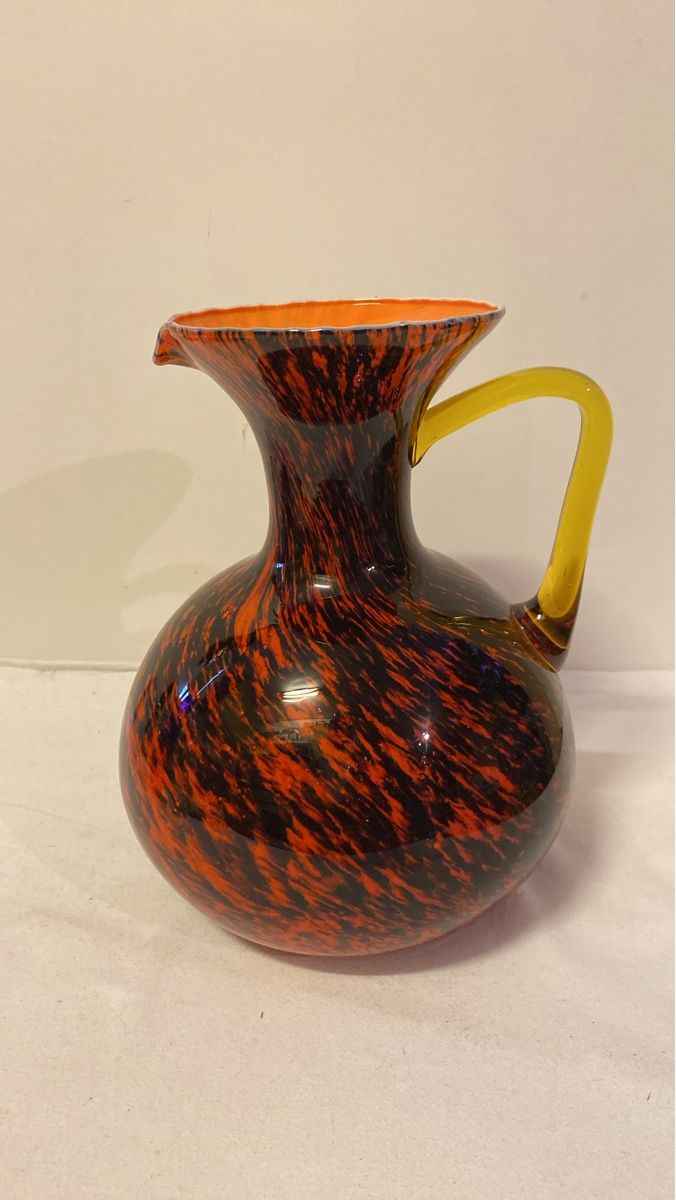 Murano Karaffen: Glaskaraffe Murano  orange-schwarz – Gebraucht aus sursee von trilli-tralli 1