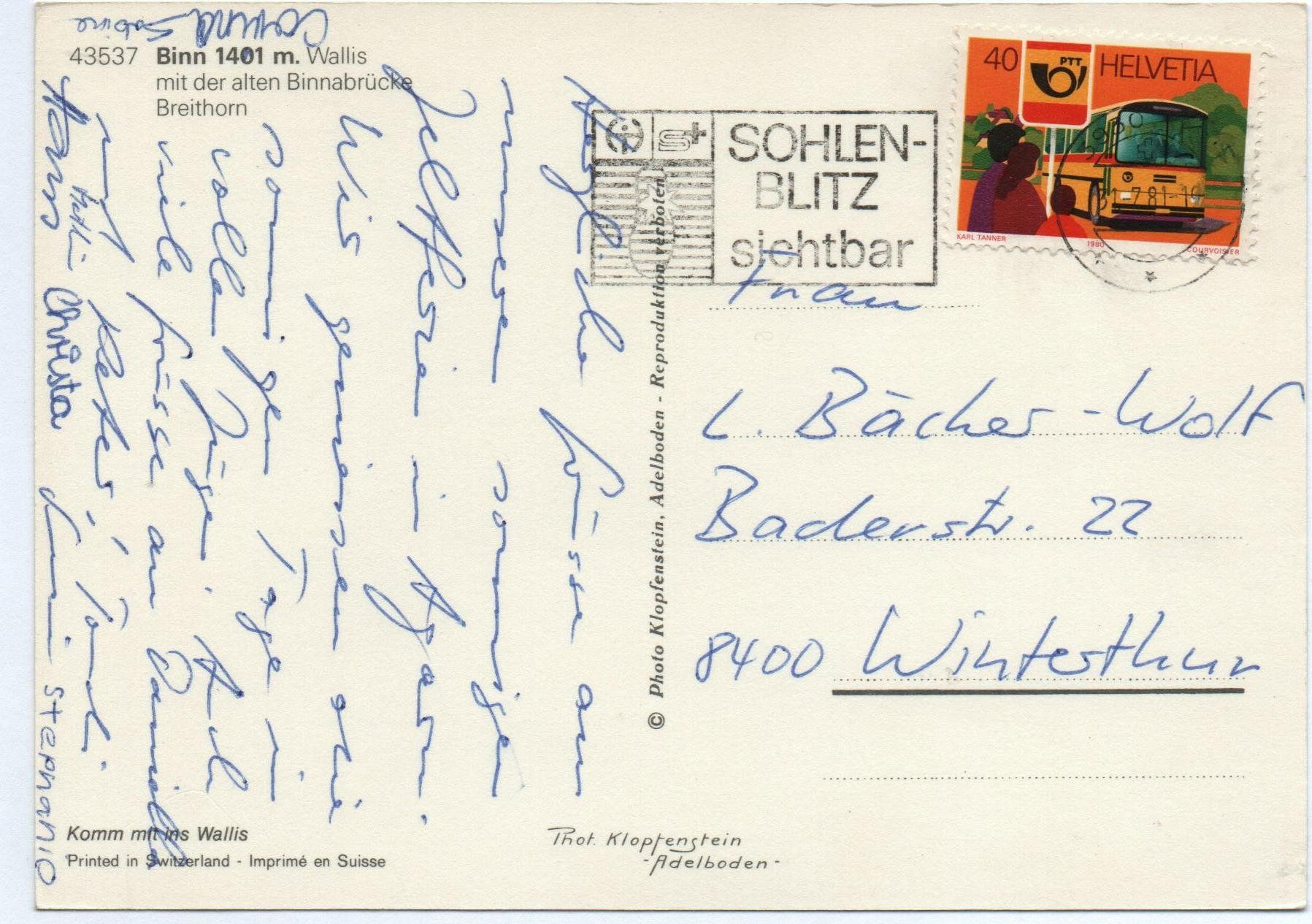 Cartoline postali: BINN mit der alten Binnabrücke – Usato da Jona venduto da philajona 1