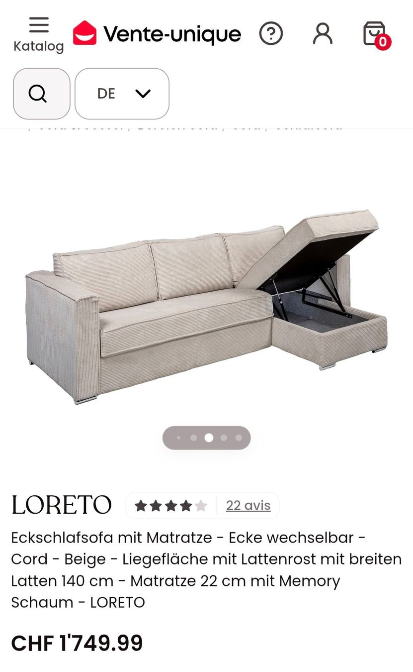 Sofas: Sofa Schlafsofa mit Stauraum – Gebraucht aus Möhlin von Backfan-Marina 6