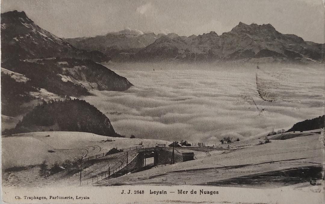 Cartoline postali: LEYSIN  -  Mer de Nuages – Usato da Delémont venduto da Domdom1