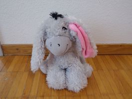 Plüschtier grau -Glitzer Esel