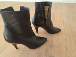 Celine Leder Stiefelletten, Gr. 39.5 (39), dunkelbraun