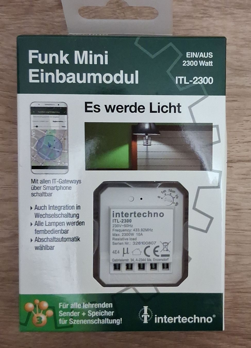 Steuerung: Intertechno ITL-2300 modulo ad incasso wireless nuovo – Neu und originalverpackt aus Jona von api_sdn2