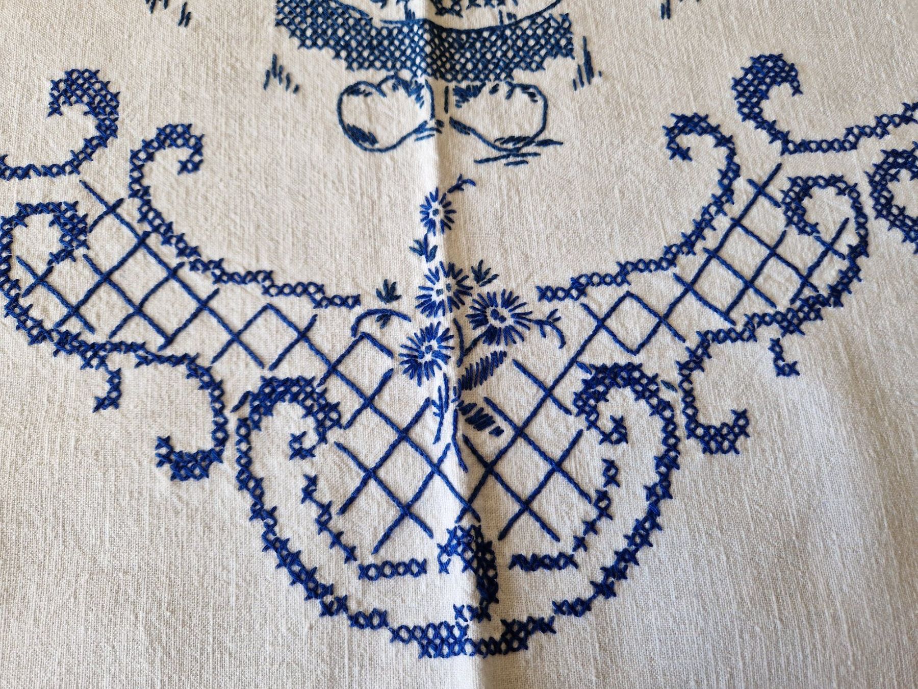 Biancheria da letto: Wandbehang, Handbestickt – Usato da Bern venduto da Antikbatik 5