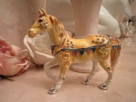 Zirkus Pferd Luxus Schatulle Emaille Swarovsky Steinchen