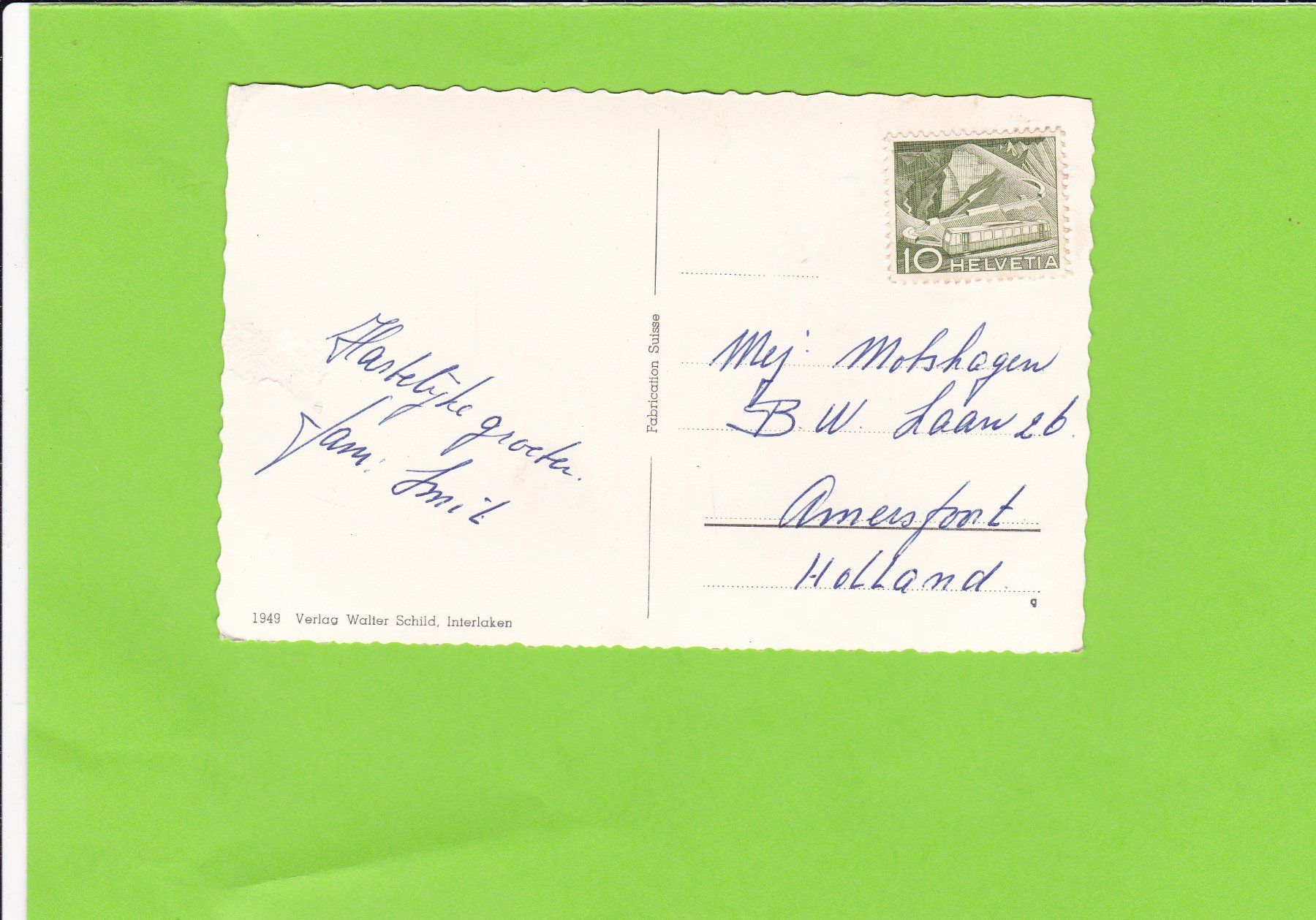 Cartoline postali: Berner Oberland – Usato da St. Peterzell venduto da neckertal 1