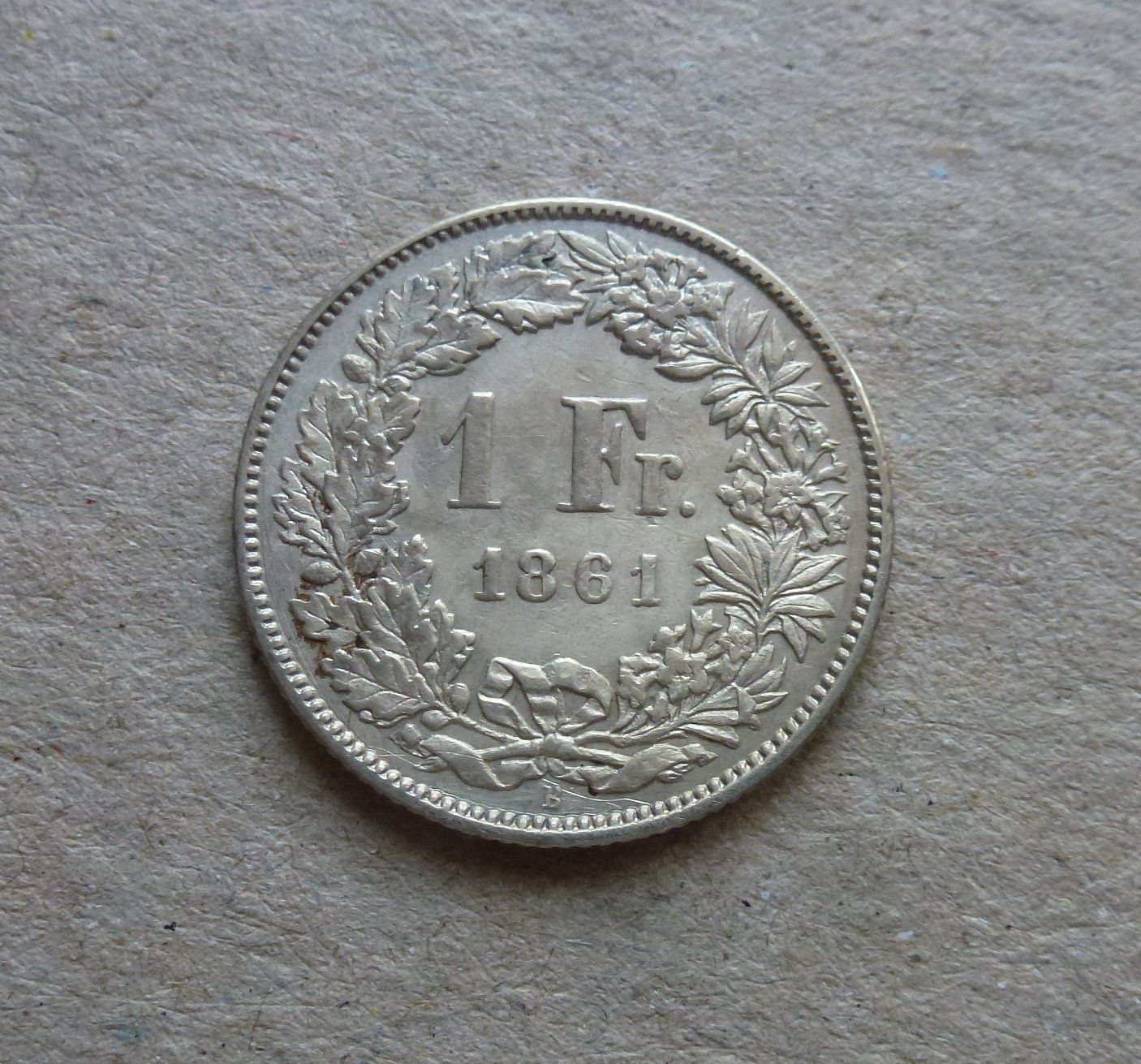 Tutti le monete: ++ 1.- Franken 1861, gute Erhaltung – Usato da Walkringen venduto da Casablanca777