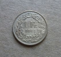++ 1.- Franken 1861, gute Erhaltung