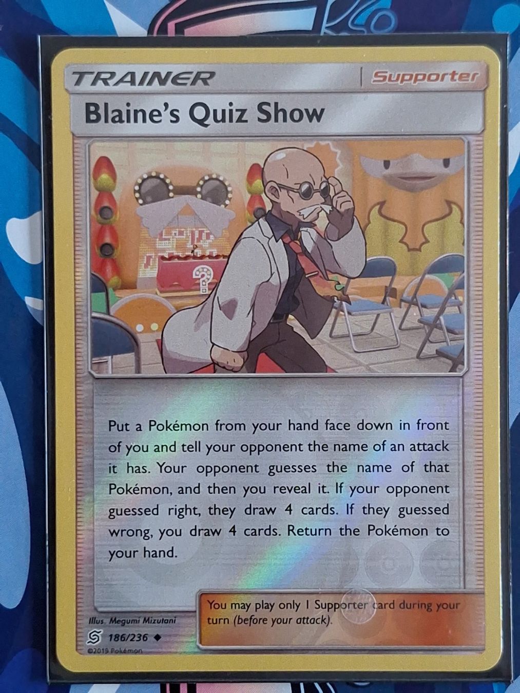 Pokémon Cartes à collectionner: Blaines Quiz Show - Unified Minds - Reverse Holo #Ord17 – D'occasion à Altstätten SG par GGsGameshop