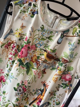 Magnifique robe d'été Ibis, taille 36, motif oiseau floral!
