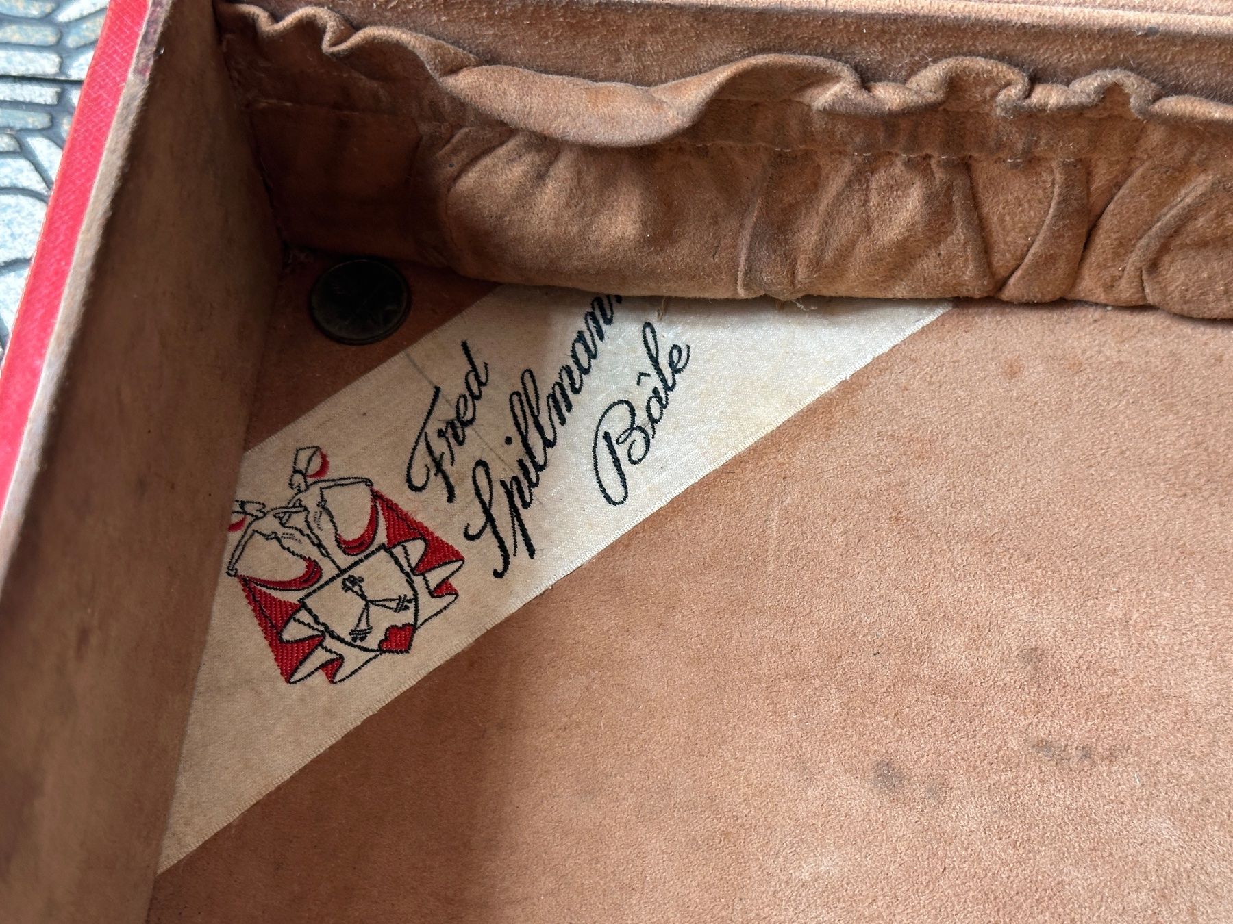 Valigie: Roter Leder Koffer von Fred Spillmann – Usato da Basel venduto da Trip_7 4