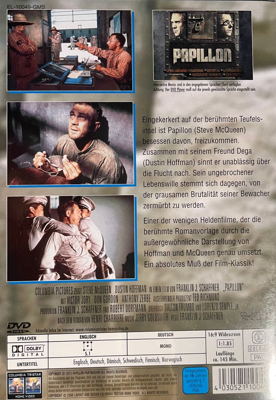 Tutti i DVDs: Papillon (1973) Steve McQueen, Dustin Hoffman – Usato da Brunnen venduto da Barfly5 1