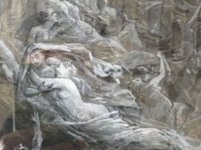 Gemälde: L. Monchot Himmel oder Hölle 43 x 32cm Mischtechnik / Papier – Neu (gemäss Beschreibung) aus Baden von Hug_Mee 1