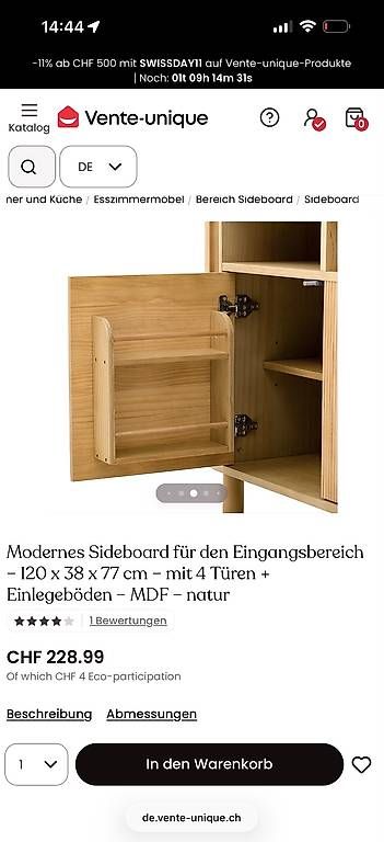 Commodes: Modernes Sideboard Holz – D'occasion à Basel par Mawski 2