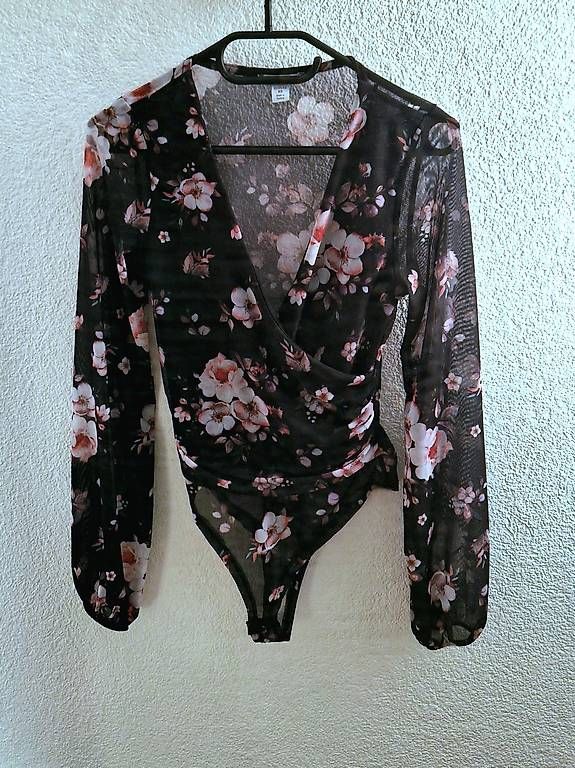 Top: neuer Body, Blumenmuster, Oberteil, Bluse – Nuovo e nell'imballaggio originale da Hettlingen venduto da exp_p7b2