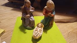 Antike Krippenfiguren 3 Teile 