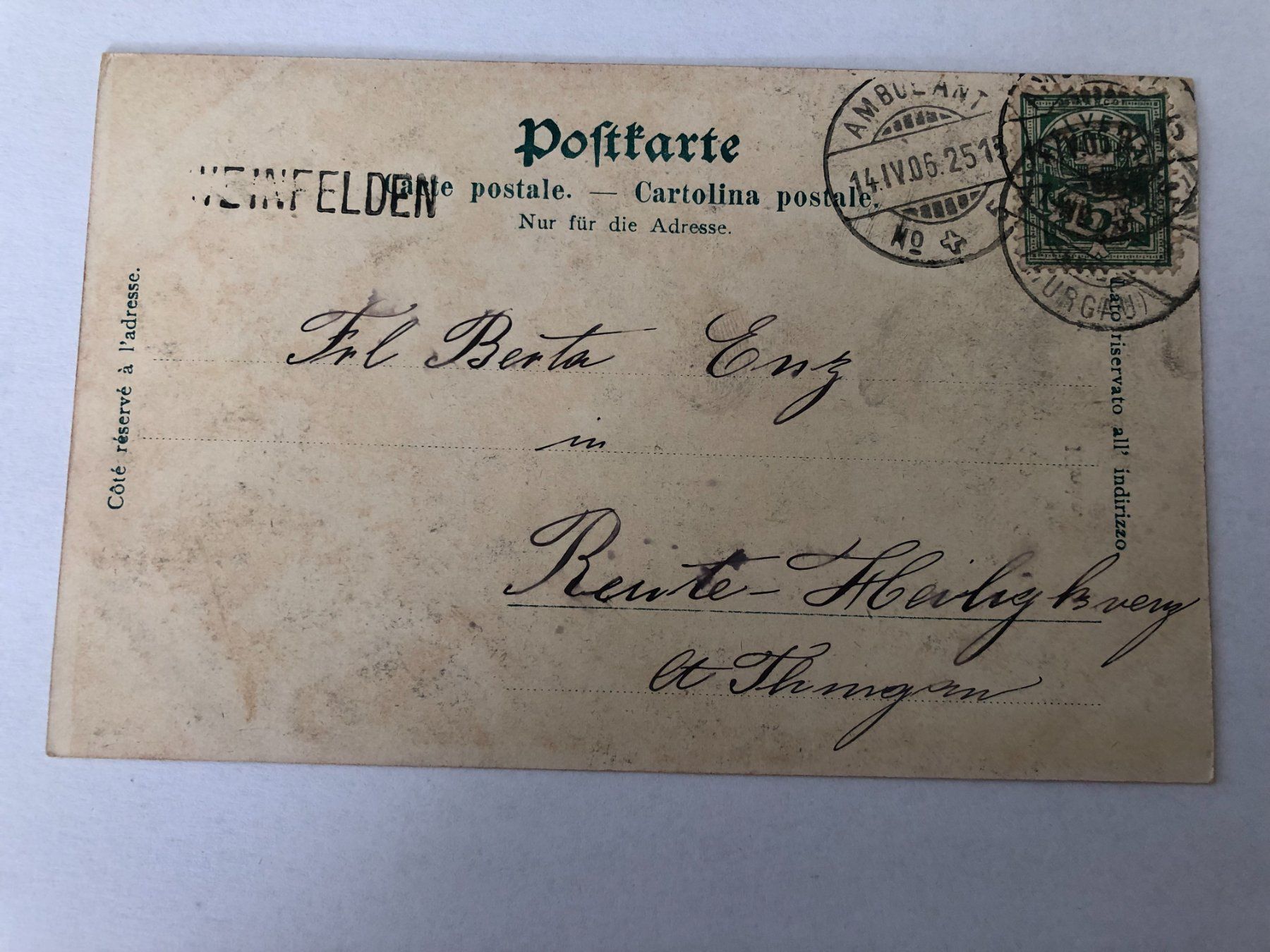Cartoline postali: Ansichtskarte Gruss aus Turbenthal  Kirche  1906 – Usato da Pfäffikon ZH venduto da Waltoversand 1