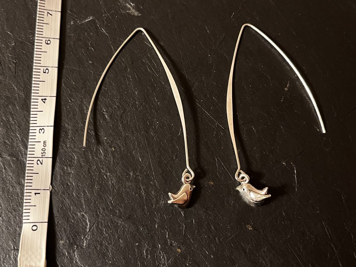 Orecchini pendenti & Orecchini a lobo: Boucles incurvées oiseaux argentés  – Nuovo (secondo la descrizione) da Genève venduto da ct_fqr8 1