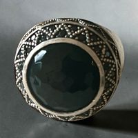 Silberring 925 fein mit Onyx Stein
