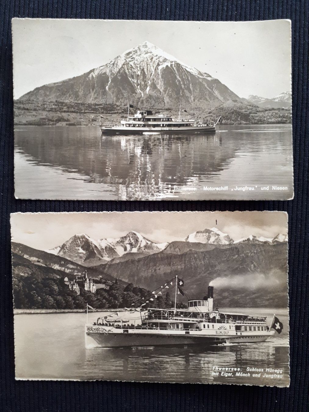 Cartoline postali: 2 AK DAMPFSCHIFF - MOTORSCHIFF - THUNERSEE – Usato da Ponto Valentino venduto da giorgia06