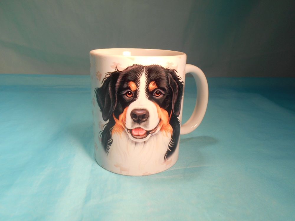 Tasse OM3 ‘Stolzer Berner Sennenhund Papa’ – Noir, 325 Ml – Céramique, Lave-vaisselle