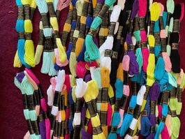 Stick Konvolut Garn wolle sticken 100%Cotton 92 Stück a25m5
