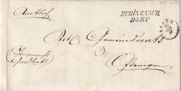 BoM Faltbrief, Schinznach Dorf nach Oftringen, 1857