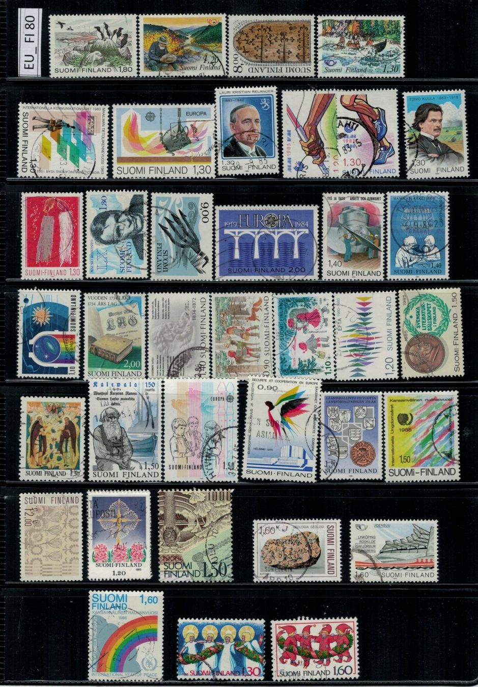 Tutti i francobolli: Finnland 1983/86, gestempelt, EU_FI80 – Usato da Erlenbach ZH venduto da panstamps