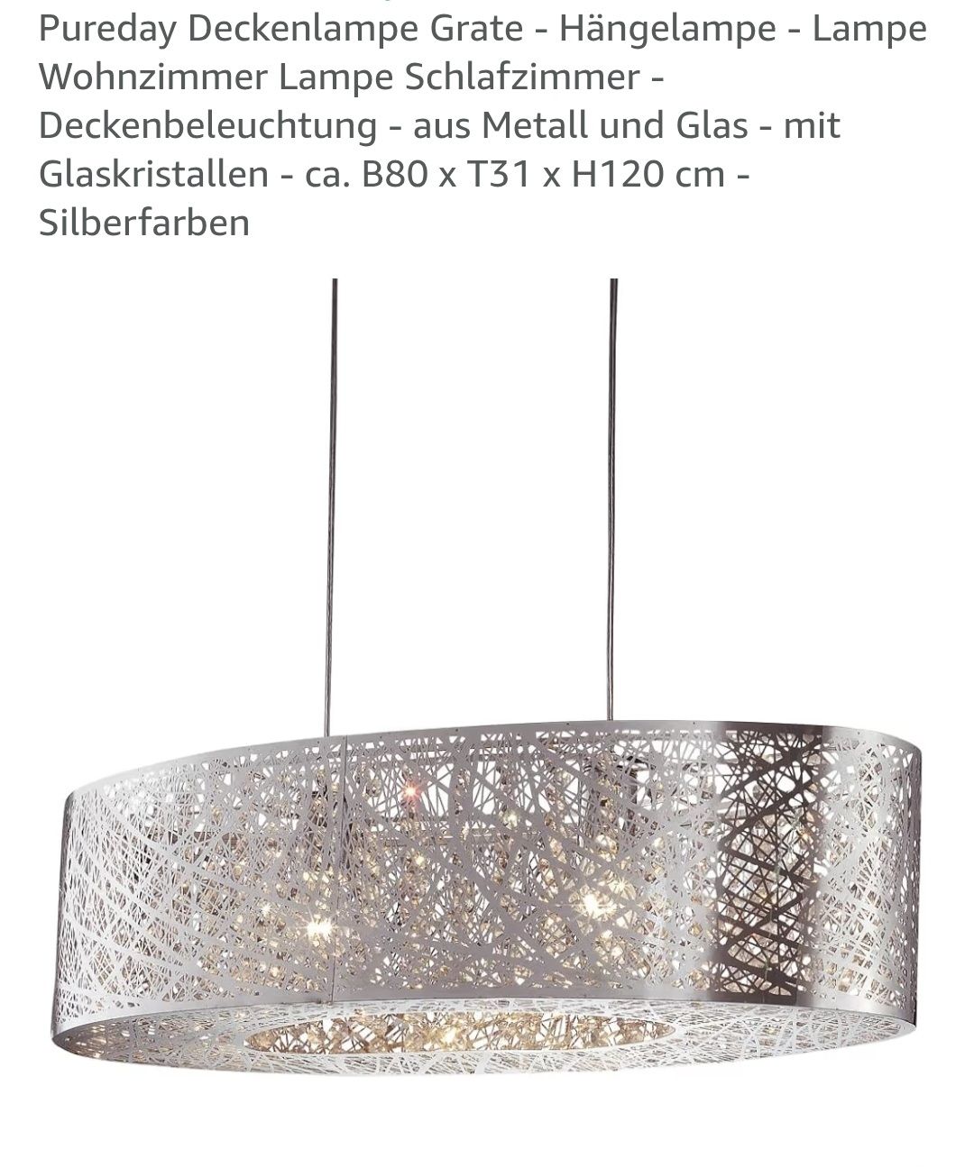 Kronleuchter & Deckenlampen: Puredays Designer Lampe, Silber, Metall/Glas. – Gebraucht aus Oberhasli von Bojan81