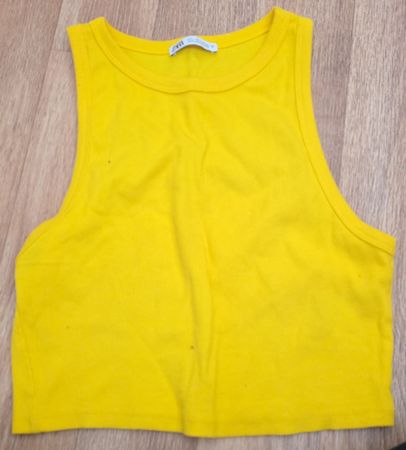 Crop top ZARA jaune taille S occasion