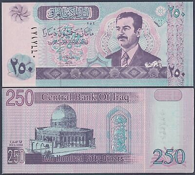 Banknoten: Irak 250 Dinars UNC 2002 Saddam Hussein Jerusalem – Neu (gemäss Beschreibung) aus Naters von Radman