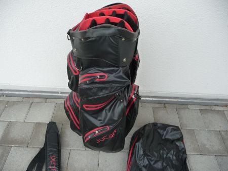 JuCad Cartbag Aquastop Plus, schwarz/rot Unisex