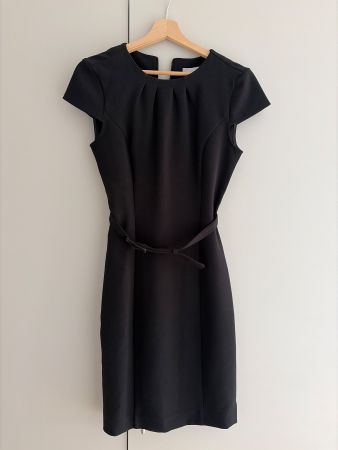 H&M Business Kleid schwarz mit Gürtel - Gr. 36