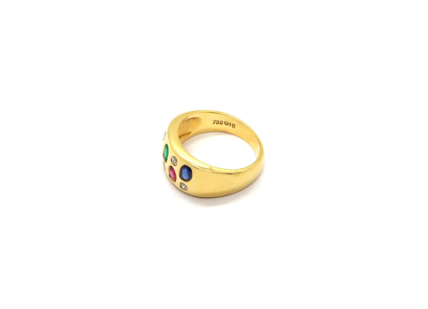 Ringe: Goldring 18K mit Edelsteinen (Grösse 55) – Gebraucht aus Dürnten von schmucklicher 1