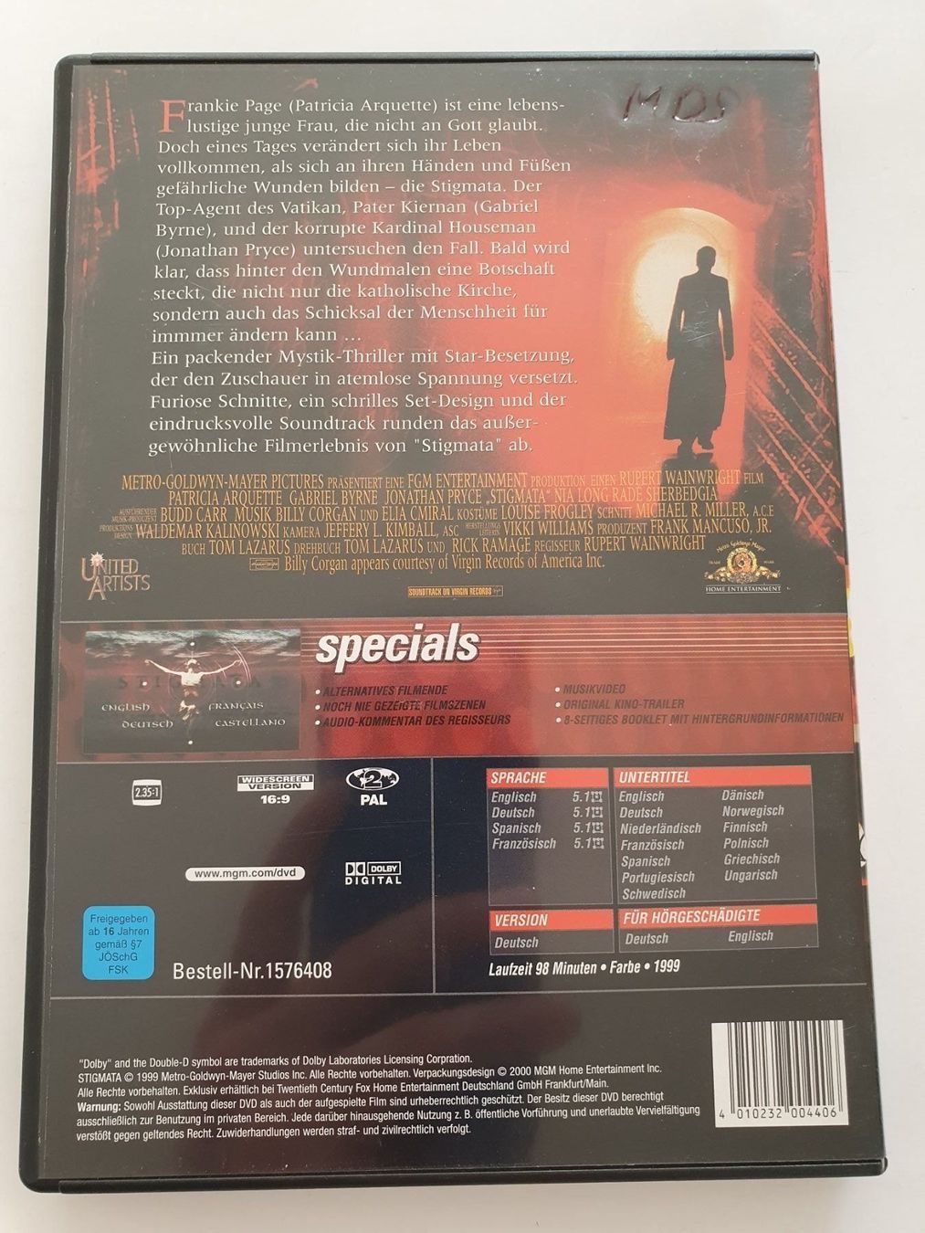 Tutti i DVDs: Stigmata - Fürchte das Böse – Usato da Oberdorf BL venduto da BaldenEagle 1