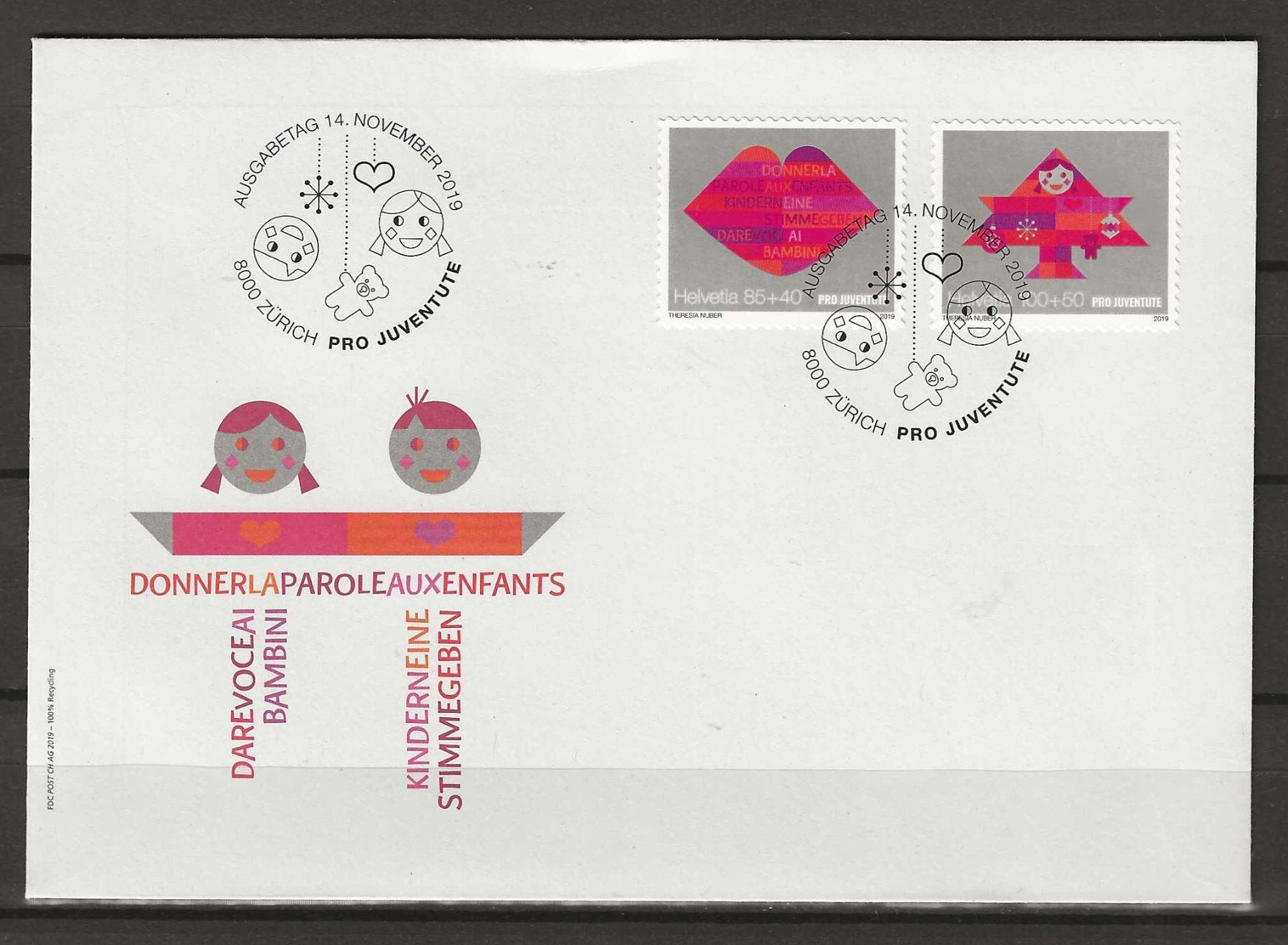 Alle Briefmarken: FJ2019 - FDC Pro Juventute 2019 – Gebraucht aus Trélex von Phil_Albert
