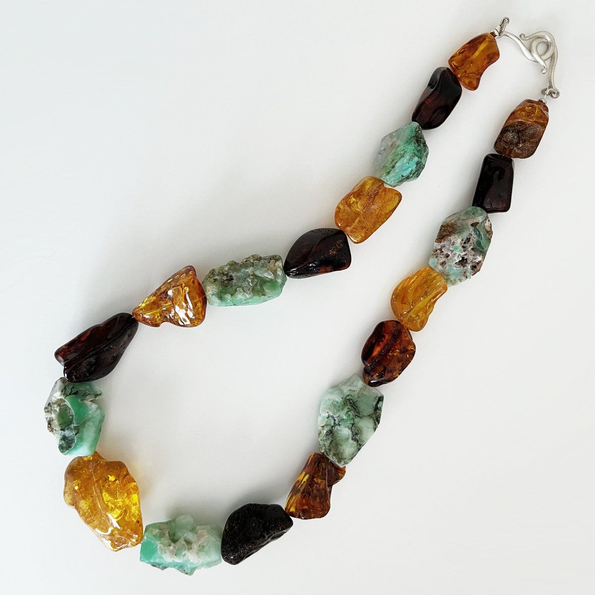 Catenine: Lange Bernstein-Chrysopras Halskette – Nuovo e nell'imballaggio originale da Meilen venduto da Byrd-bijoux 3
