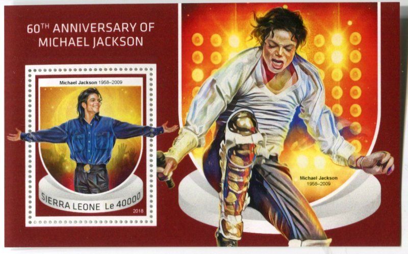 Alle Briefmarken: Block "Michael Jackson". Sierra Leone – Neu und originalverpackt aus Basel von Butsch5