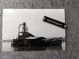 Int. Rheinregulierung Kiesbagger mit Schiff "Salm" - 1972