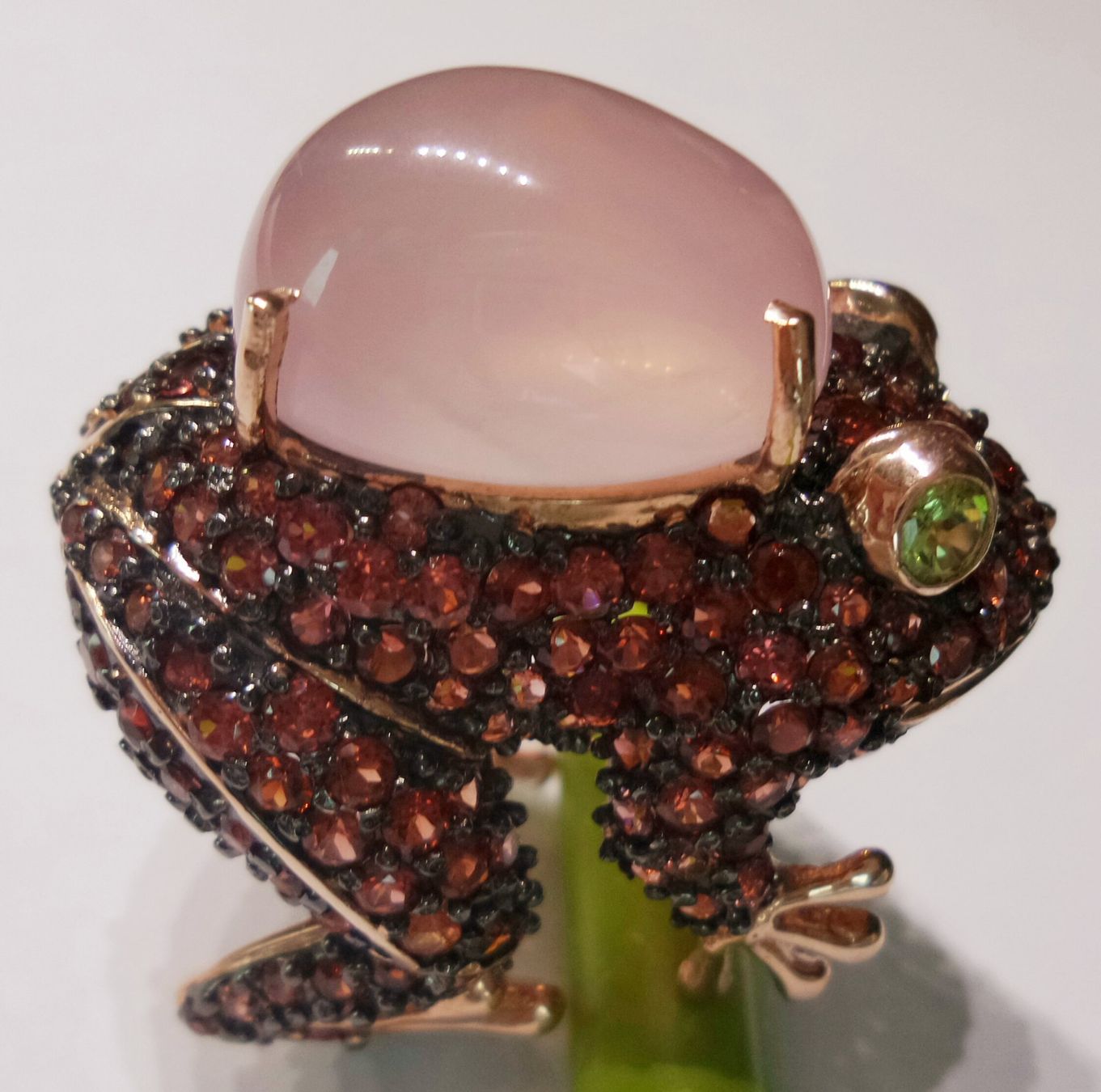 Anelli: Fingerring als Tier Granate Rosenquarz – Nuovo (secondo la descrizione) da Zürich venduto da Bieter04 9