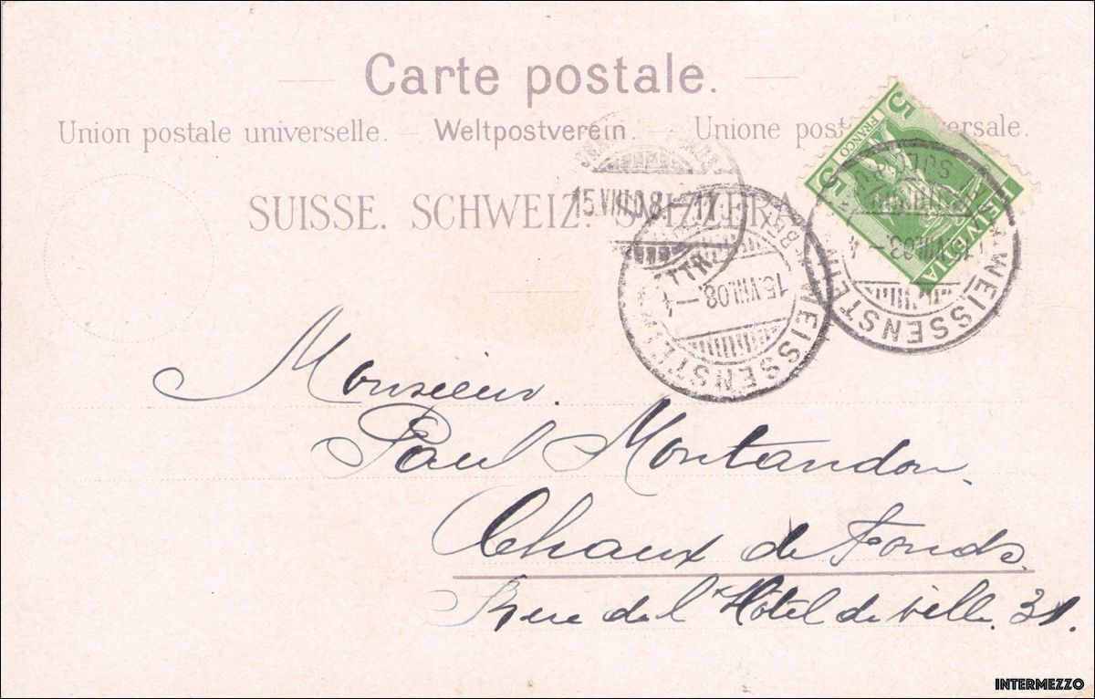 Cartoline postali: Weissenstein SO // LITHO 1908 Kurhaus Hotel Lithographie – Usato da Basel venduto da intermezzo12 1
