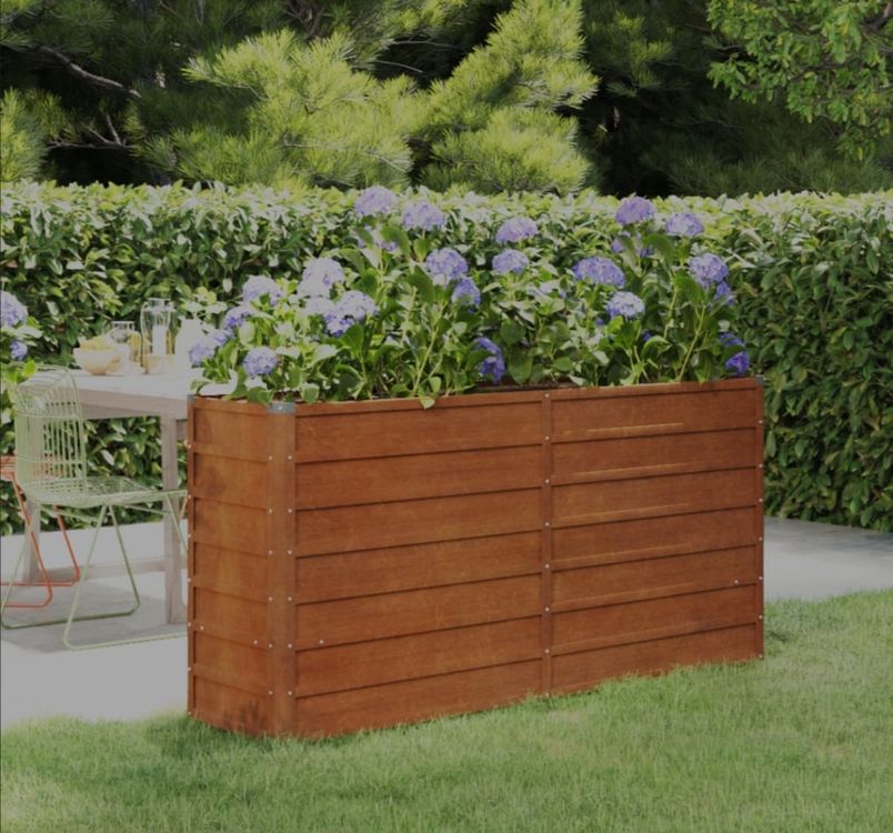 Hochbeet Cortenstahl 100x100x77 Cm - Rostoptik, Wetterfest