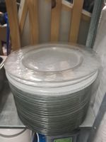 Stapel (20St) Glas-Teller transparent Struktur gebraucht