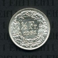 CHF___0.50 1951 stgl * nigelnagelneu! 50 Rappen