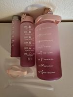 3 Trinkflaschen mit Zeitmarkierung  Pink