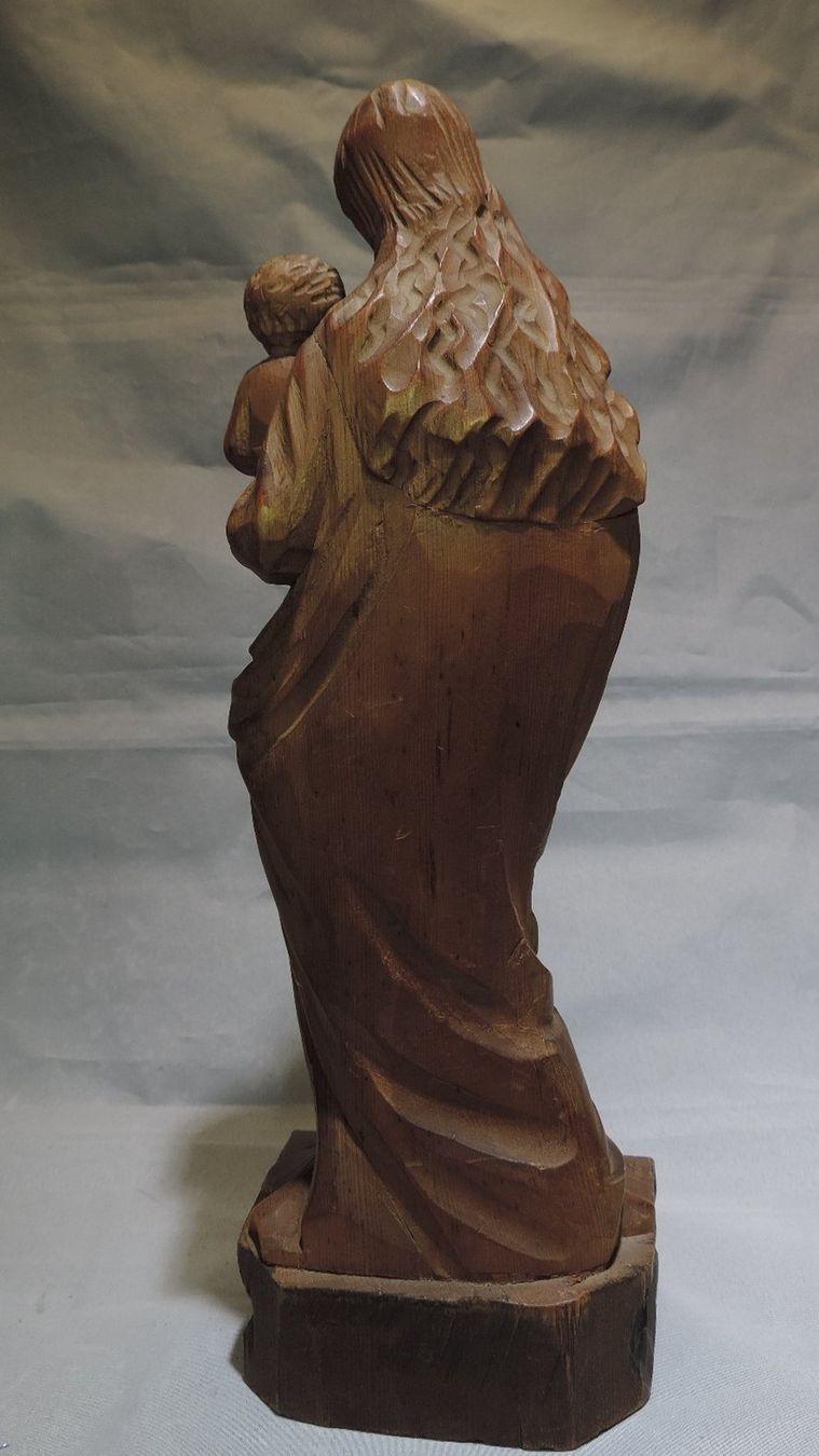 Statuette: Holzfigur Madonna mit Kind handgeschnitzt – Usato da Duggingen venduto da doogbua 4
