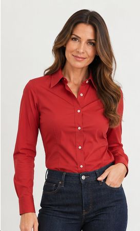 Bluse klassisch SIMON PARIS - koralle - Gr. 40 - TOP
