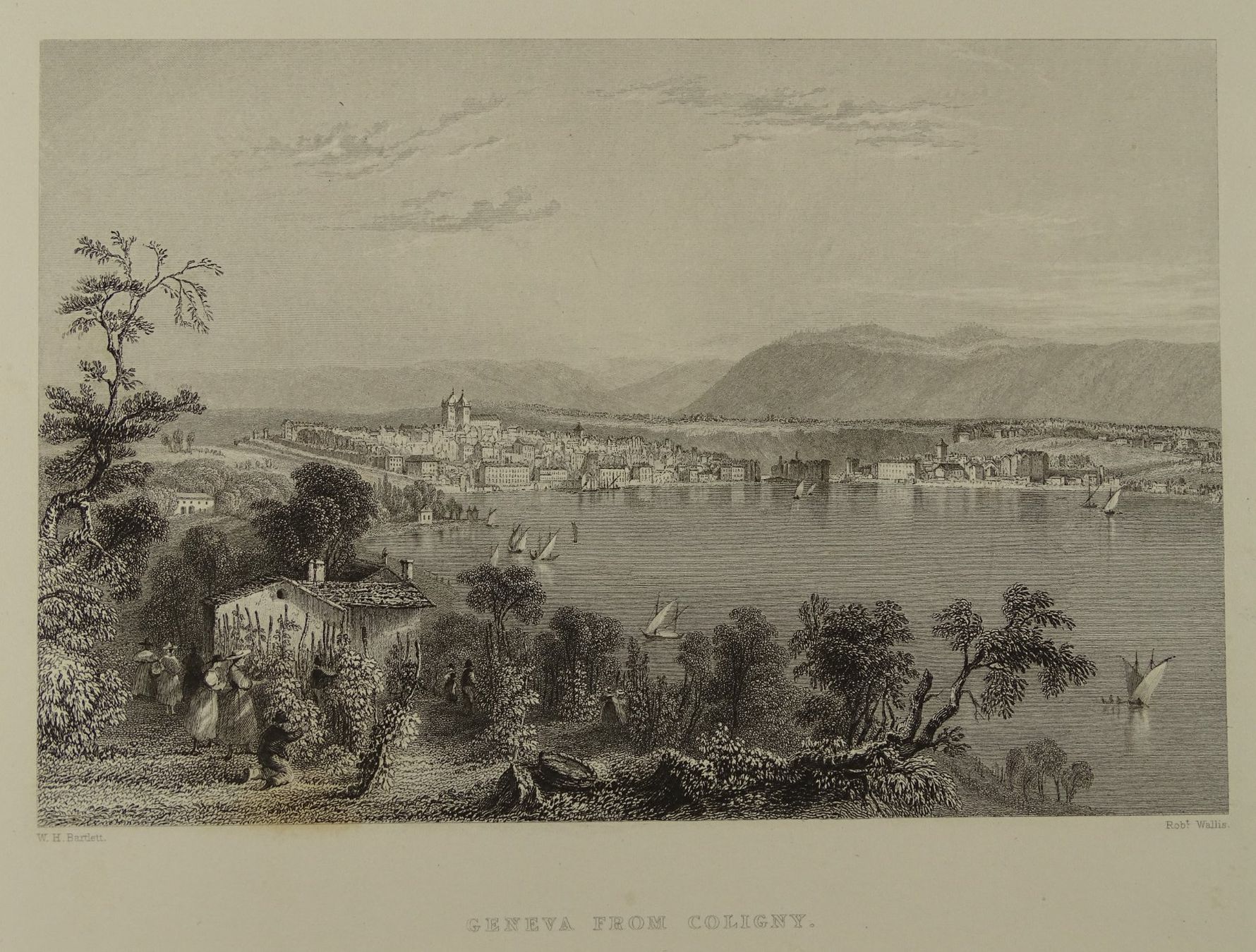 Incisioni: GENF, GENÈVE, STAHLSTICH 1836 – Usato da Grüningen venduto da Kartensammler